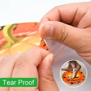 Halloween pumpkin floor sticker detail showing tear-proof material quality and strong durability.