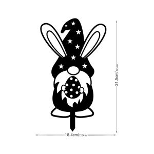 Piquet de jardin lapin de Pâques en acrylique décoration extérieure motif d'œuf 31.5cm