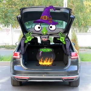 Halloween car trunk sticker witch cauldron spooky car decor exterior decal 2025 new