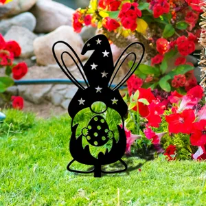 Piquet de jardin lapin de Pâques décoration extérieure en acrylique pour pelouse et cour