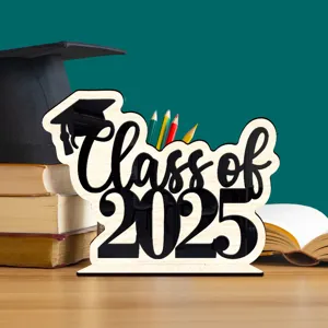 Letrero de mesa de madera para graduación 2025 accesorios de decoración fiesta hogar