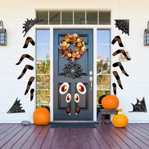 Halloween ragno gigante porta adesivi set, decorazioni spettrali per porta garage.