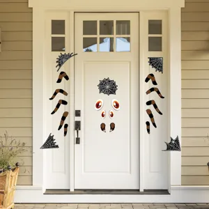 Adesivi per porta ragno di Halloween spaventosa decorazione per festa in garage casa decor
