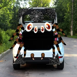 Set adesivi ragno per decorare il bagagliaio dell'auto con atmosfera di Halloween.