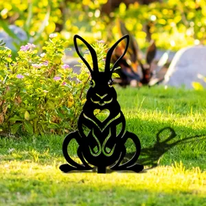 Piquet de jardin lapin noir en acrylique art de cour décoration de pelouse de Pâques
