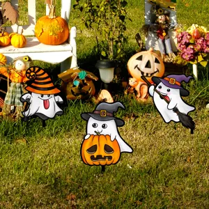 Halloween fantasma calabaza bruja estacas de jardín césped decoraciones para fiesta