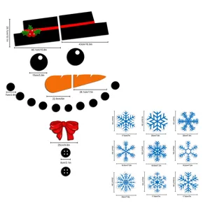 Weihnachten magnetischer Schneemann Aufkleber Set für Garagentor und Kühlschrank Dekoration Detail