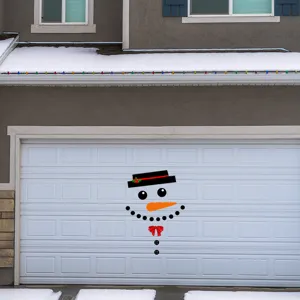 Weihnachtlicher magnetischer Garagentor Schneemann Aufkleber für die Feiertage außen.
