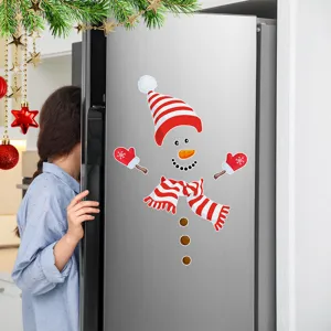 Christmas magnetic snowman fridge sticker holiday home garage door decorative decal.