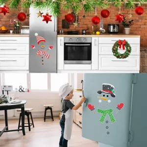 Christmas magnetic refrigerator stickers cute snowman garage door decor holiday home supplies