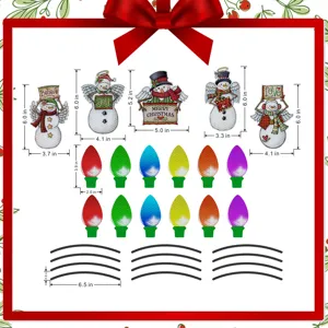 Christmas magnetic garage door stickers snowman bulb holiday decorative set for car metal surface