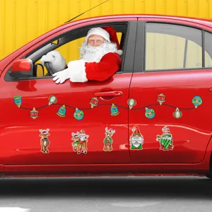Christmas car magnetic stickers holiday refrigerator door decor festive gnome truck decals