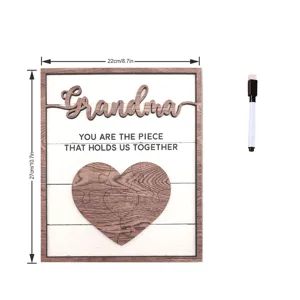 Wooden Grandma puzzle desktop sign Mother's Day gift tabletop decor with marker 22x27cm