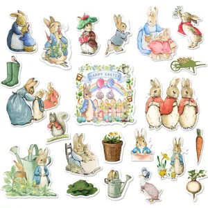 Niedliche Osterhase Cartoon Aufkleber Set wasserdichte Kaninchen Tier Dekorationen