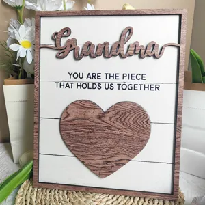 Wooden Grandma plaque Mother's Day gift desktop decoration jigsaw puzzle ornament wood sign