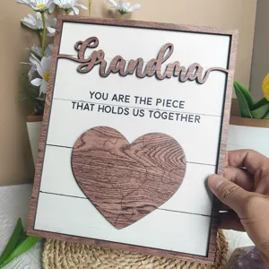 Wooden Grandma puzzle plaque desktop decor gift for Mother's Day appreciation