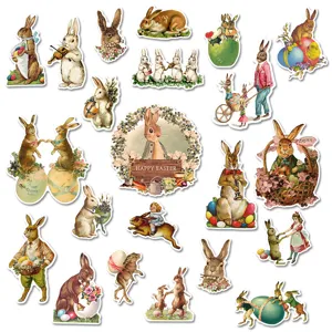 Vintage Osterhase Aufkleber süße Kaninchen magnetische Kühlschrank Auto Deko Sticker Set