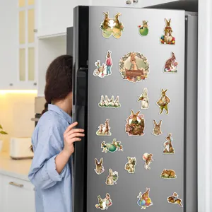 Osterhase Vintage Kühlschrankaufkleber süße Cartoon Magnetaufkleber für Küche Dekoration
