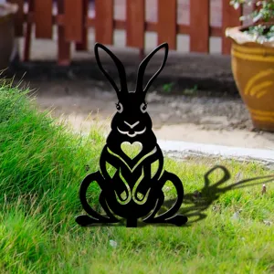 Piquet de jardin en acrylique noir decoration exterieure de cour pour paques fete.