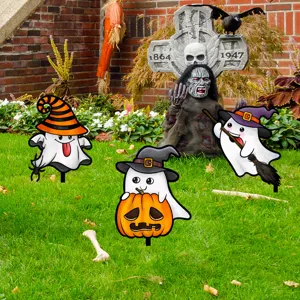 Halloween fantasma calabaza estaca de jardín cartel césped decoración exterior!