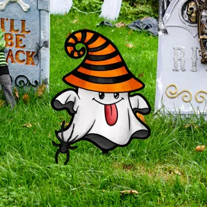 Decoración de jardín de estaca de césped de fantasma de bruja de Halloween para fiesta.