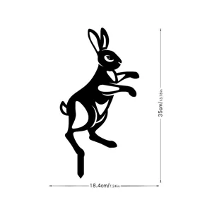 Piquet de jardin lapin de Pâques décoration acrylique debouts animal pelouse ornement
