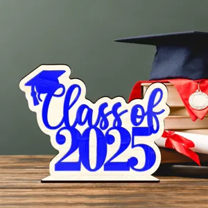 Letrero de decoración de mesa de fiesta de graduación de madera acrílica clase 2025