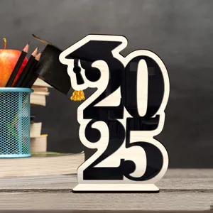 2025 decoracion de escritorio de madera para fiestas de graduacion adorno mesa