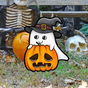 Halloween simpatico fantasma calabaza bruja estaca de jardin decoracion de cesped