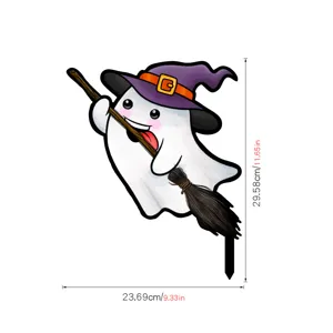 Estaca de jardín de fantasma bruja de Halloween para decoración exterior y fiesta.