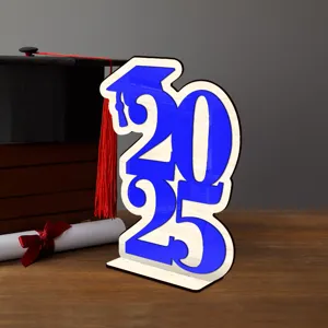 Decoracion de mesa de madera de graduacion 2025 para fiesta y adorno del hogar