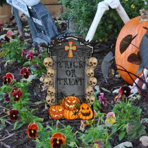 Estaca De Jardin Lapida Halloween Calaveras Calabaza Decoracion Cesped Al Aire Libre