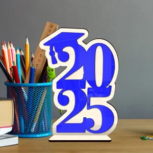 2025 Decoracion De Mesa De Madera Graduacion Fiesta Escritorio Regalo Escuela Celebracion