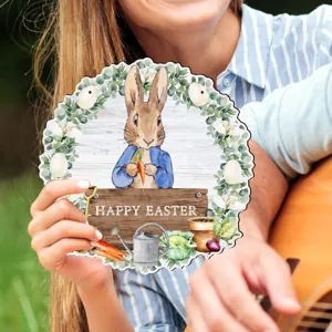 Ostern Holz hängendes Schild Plakette Festival Tür Veranda Party Dekoration hase