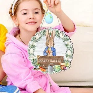 Ostern Hase Holz Hängeschild rustikale Festival Party Wand Tür Deko Plakette Ornament