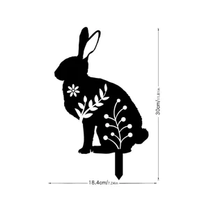Pâques lapin piquet de jardin silhouette acrylique pelouse décoration panneau extérieur 30cm