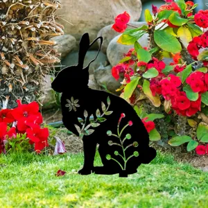 Piquet de jardin en acrylique lapin de Pâques décoration extérieure pelouse