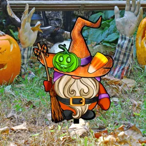 Halloween enano bruja estaca de jardin decoracion cesped adorno fiesta espeluznante