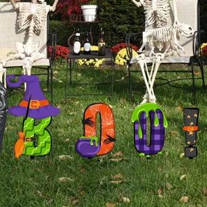 Halloween BOO estaca de jardín set césped aterrador fiesta decoración accesorios