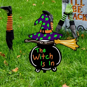 Halloween calderon de bruja lapida estaca de jardin cesped al aire libre decoracion de fiesta