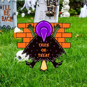 Estaca de jardin de bruja de Halloween decoracion de cesped aterradora accesorio festivo