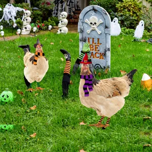 Estacas de jardín de pollo de Halloween decoración de césped de tumba espeluznante