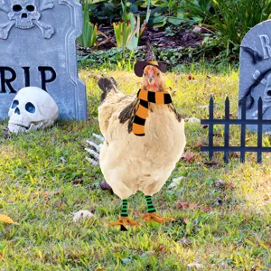 Disfraz de pollo Halloween sombrero bruja bufanda mascota fiesta divertida ropa accesorios