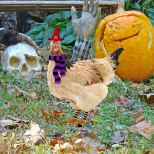 Estaca de jardín de pollo de Halloween decoración de césped espeluznante accesorio de fiesta.