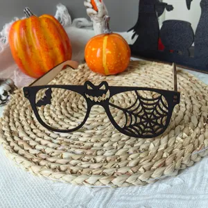 Halloween Holzbrille ausgehöhlt Party Kostüm festliche dekorative Requisite Brillengestell
