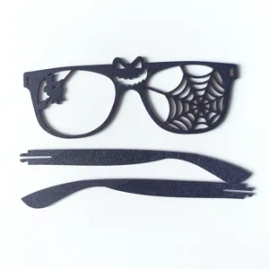 Halloween Holz Party Brille Rahmen schwarz Hexe Spinnennetz süße Feiertag Festival Deko Requisite