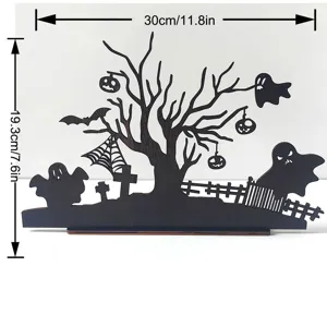 Halloween wooden table decoration ghost tree spooky party festival desktop ornament 30cm display