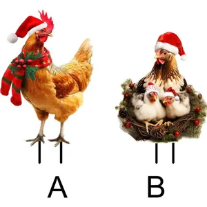 Picchetto da giardino in metallo gallina di Natale decorazione esterna stile A e B