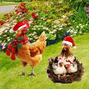 Paletto da giardino gallo di Natale arte cortile in metallo decorazione prato all'aperto