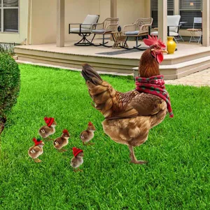 Set di paletti da giardino per galline di Natale in metallo con sciarpa decorativa
